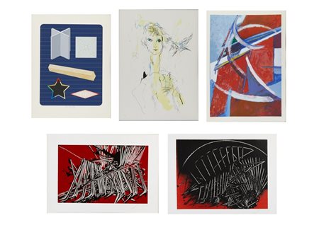 AUTORI VARI - LOTTO COMPOSTO DA N.5 FOGLI: SENZA TITOLO .