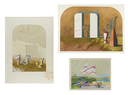 MAZA FERNANDO  (n. 1936) - LOTTO COMPOSTO DA N.3 DISEGNI: NOGENT, DAUPHINE E NOGENT.