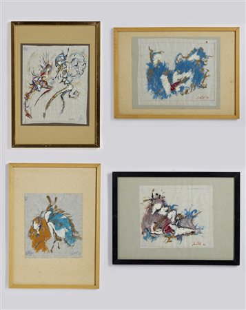 SANTOLI LEONARDO  (n. 1959) - LOTTO COMPOSTO DA N.4 OPERE: SENZA TITOLO.
