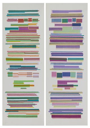 HUBER-AOI KONO (n. 1936) - LOTTO COMPOSTO DA N. 2 FOGLI: ORIZZONTALE - VERTICALE .