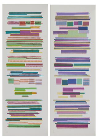 HUBER-AOI KONO (n. 1936) - LOTTO COMPOSTO DA N.2 FOGLI: ORIZZONTALE - VERTICALE .