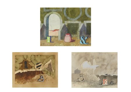 MAZA FERNANDO  (n. 1936) - SENZA TITOLO, LOTTO COMPOSTO DA N.3 OPERE.