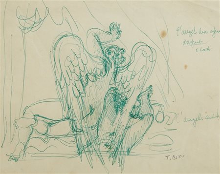 BUZZI TOMASO (1900 - 1981) - L'ANGELO CADUTO.