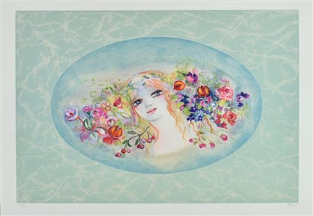 Felicita Frai FANCIULLA litografia, cm 50x70; es. 103/150 firma, tiratura,...