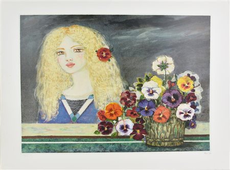 Felicita Frai TEMPESTE E VIOLE, 1993 litografia, cm 70x90; es. XXII/C firma,...