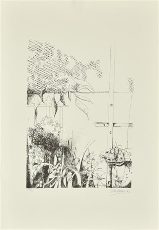 Giovanni Ubertino RACCONTO litografia su carta, cm 50x35, es. p.a. firma e...