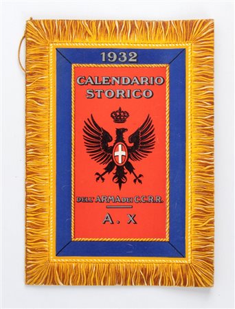  
Calendario CARABINIERI REALI anno 1932 
 