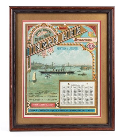  
Calendario 1881 INMAN LINE 
 22x27