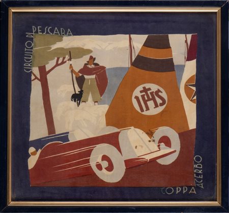  
Foulard per la COPPA ACERBO - Circuito di Pescara 1910
litografia 53x53