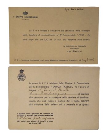  
Invito I Gruppo Sommergibili 
 10,5x16,5 cm