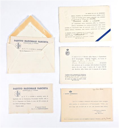  
Lotto di tre inviti PNF 
 9,5x14 cm