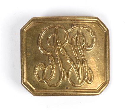  
Regno della Chiesa, rara fibbia per la bassa tenuta della Guardia nobile pontificia prima metà XX sec.
 50x45  mm