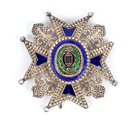  
Spagna, regno alfonso XII, Ordine di Carlo III, insegna di grand'Ufficiale inizi XX sewc.
 