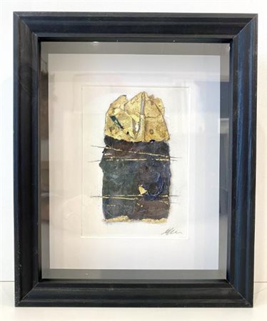 Claudio Sapienza (Catania, 1981 - ) Stele dorata 12x17 cm