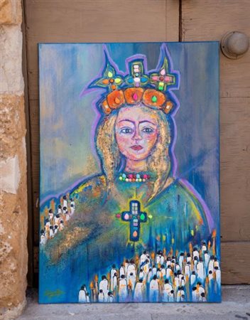 Antonietta Invernizio (Catania , 1985 - ) Sant’Aita 2024 70x100 cm Acrilico,...