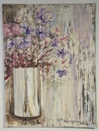 Pina Santonocito (Catania, 1961 - ) Vaso Acrilico su tela 60x80 cm