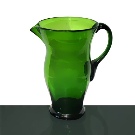 Brocca in vetro di Murano verde, 20th secolo