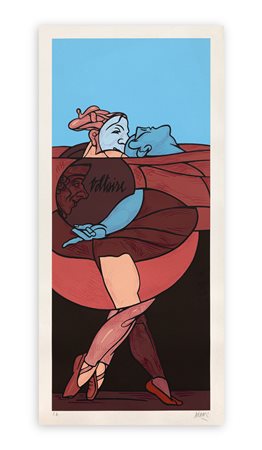 VALERIO ADAMI (1935) - Senza Titolo (Voltaire)