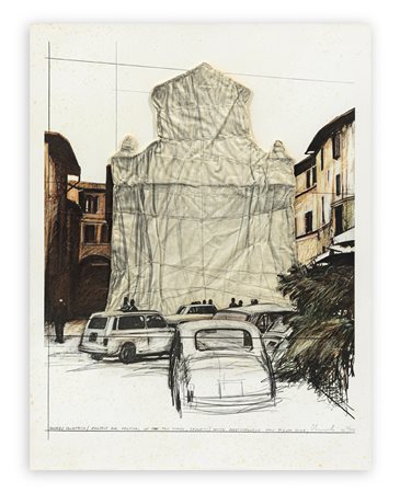CHRISTO (1935-2020) - Wrapped Fountain and Wrapped Tower, Spoleto, 1968, 1972
