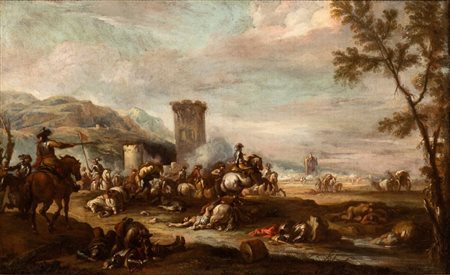 Pandolfo Reschi (attribuito a) (Danzica, 1643 - Firenze, 1699) Scontro di...