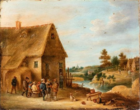 Teniers Il Giovane (seguace di) (Anversa, 1610 - Bruxelles, 1690) Paesaggio...