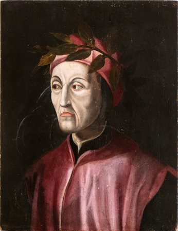 Artista toscano, XVII-XVIII secolo Ritratto di Dante Alighieri Olio su tavola...