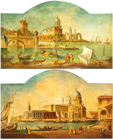 Pittura veneta, XVIII secolo (neimodi_di) a) Capriccio architettonico...