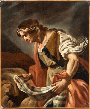 Artista napoletano, XVIII secolo La serva di Giuditta Olio su tela cm. 34,5x29