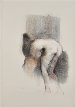 GIUSEPPE AJMONE Nudo Litografia a colori – es. 69/99 cm. 57x39 Firma e...