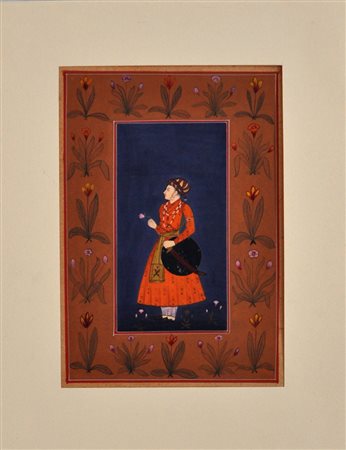 ARTISTA INDIANO DEL XX SECOLO Senza titolo Tecnica mista su cartoncino cm. 26x18