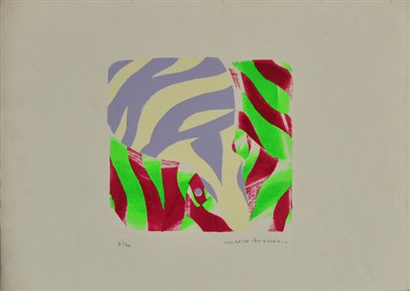 UMBERTO BUSCIONI Senza titolo Litografia a colori – es. 7/30 cm. 35x50 Firma...