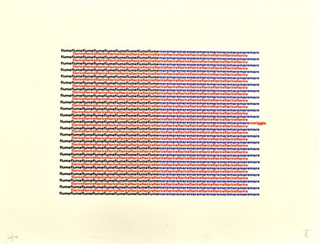 ARRIGO LORA-TOTINO Meriggio Litografia a colori – es. 60/100 cm. 49,5x65...