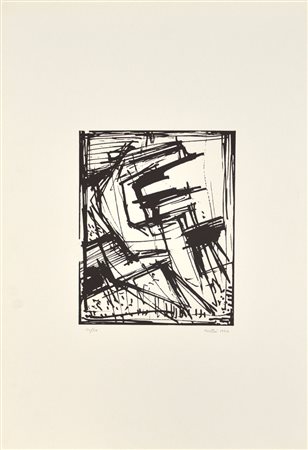 GUALTIERO NATIVI Senza titolo, 1967 Litografia in b/n – es. 14/20 cm.71x50...