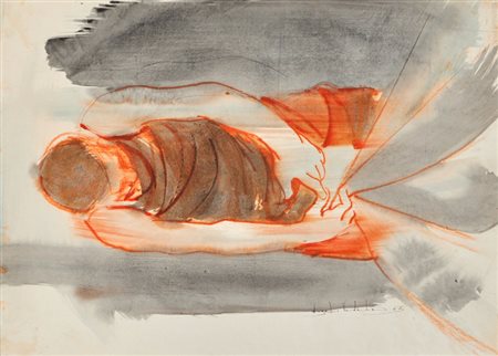 ANGELO VADALÁ Senza titolo, 1965 Tecnica mista su carta cm. 48x67,5 Firma e...