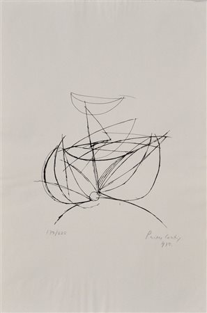 PRIMO CONTI Senza titolo, 1975 Litografia in b/n – es. 174/225 cm. 61x40...