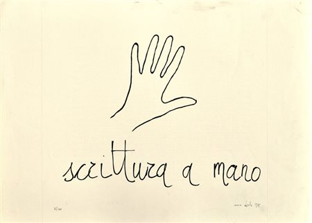 ANNA OBERTO Scrittura a mano, 1975 Litografia in b/n – es. 7/100 cm. 50x70...