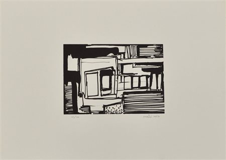 GUALTIERO NATIVI Senza titolo, 1967 Litografia in b/n – es. 11/20 cm. 50x71...