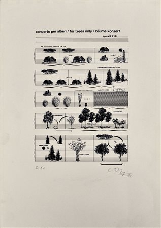 LUCIANO ORI Concerto per alberi, 1992 Litografia in b/n – es. P. D. A. cm....