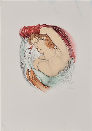 GIULIANO PINI Senza titolo, 1984 Litografia a colori – es. 71/99 cm. 50x35...