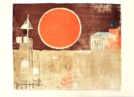 BRUNO SAETTI Muro, 1977 Litografia originale a colori eseguita con la tecnica...