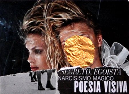 LUC FIERENS Poesia visiva, 2014 Collage su cartoncino cm. 10,5x15 Firma e...