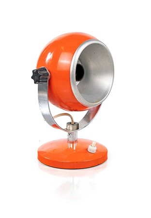 Lampada Eye-Ball Anni '70 Metallo verniciato arancione cm 19x12x16