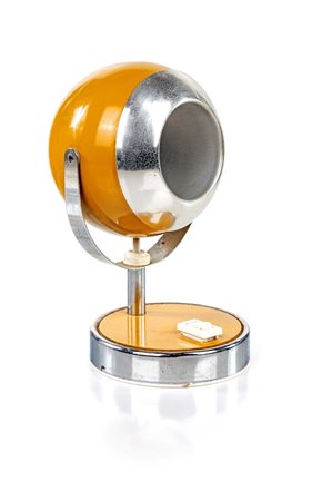 Lampada Eye-Ball Anni 70 Metallo verniciato color senape cm 20x15x12