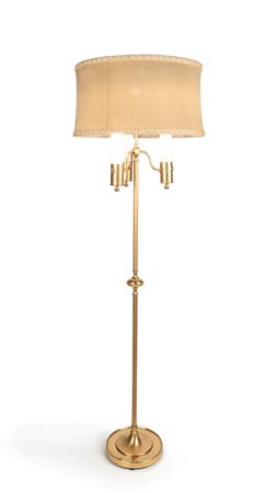 Gaetano Sciolari Lampada da terra Anni '70 Struttura in metallo dorato e...