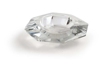 Posacenere vintage in cristallo di forma ottagonale cm 6x21