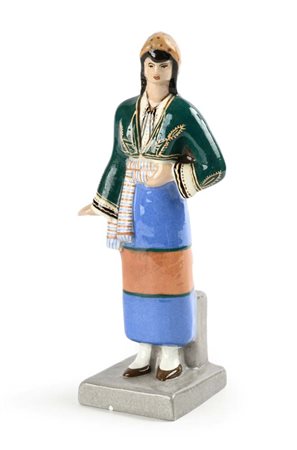 scultura in ceramica dipinta 1939 h 21 cm Firma, data e titolo sotto la base...