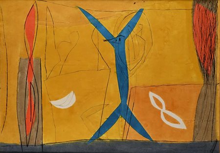 Tommaso Cascella Roma 1951 Le primizie del deserto Incisione acquaforte cm...