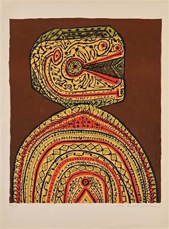 Arturo Carmassi Lucca 1925-Empoli 2015 Figura Serigrafia cm 78x58 Firma e...