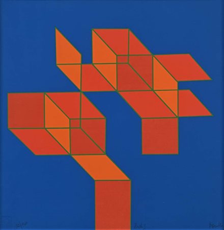 Achille Perilli Roma 1927-Orvieto 2021 Zadig Serigrafia cm 45x45 - in cornice...