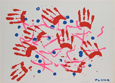 Giulio Turcato Mantova 1912-Roma 1995 Senza titolo Serigrafia cm 50x70 circa...